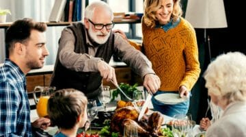 Feature | family gathering feast | Holiday Budget Tips | Ways To Save On Thanksgiving